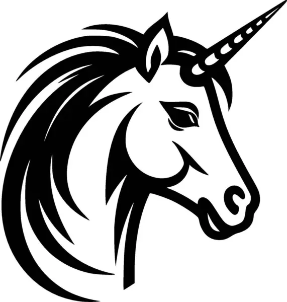 stock vector Unicorn - black and white vector illustration