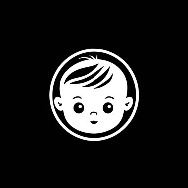Bebeğim - siyah ve beyaz izole edilmiş ikon - vektör illüstrasyonu