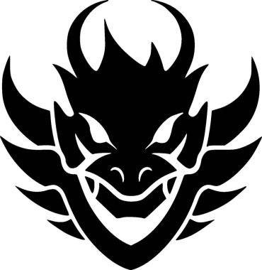 Dragon - minimalist ve düz logo - vektör illüstrasyonu