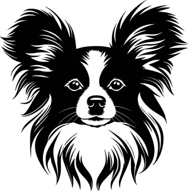 Papillon köpeği - minimalist ve düz logo - vektör illüstrasyonu