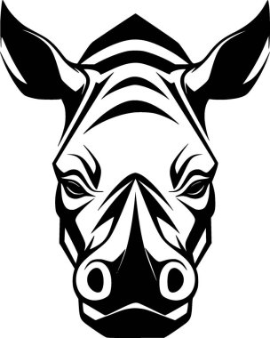 Rhinoceros - minimalist and flat logo - vector illustration clipart