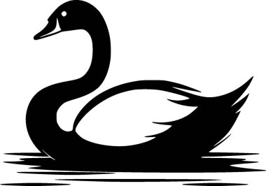 Swan - minimalist and simple silhouette - vector illustration clipart