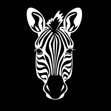 Zebra - minimalist ve basit siluet - vektör illüstrasyonu