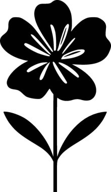 Çiçek - siyah ve beyaz vektör illüstrasyonu