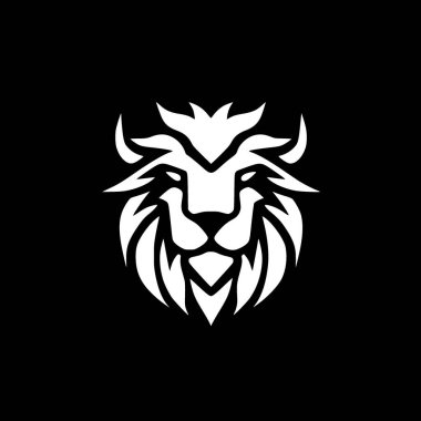 Aslan - minimalist ve düz logo - vektör illüstrasyonu