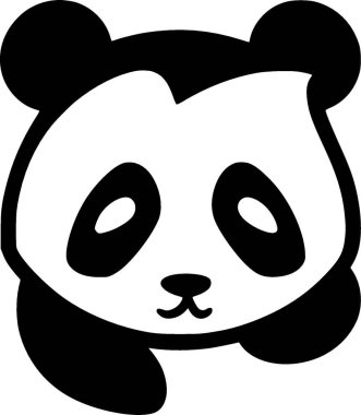 Panda - minimalist ve düz logo - vektör illüstrasyonu