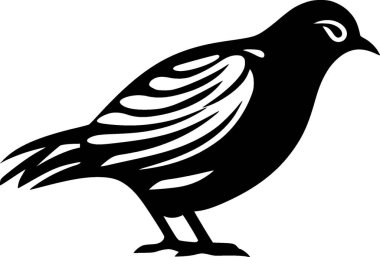 Güvercin - siyah ve beyaz izole edilmiş ikon - vektör illüstrasyonu