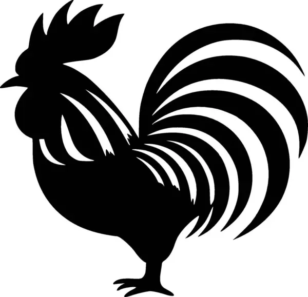 stock vector Rooster - minimalist and flat logo - vector illustration