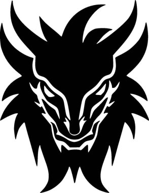 Dragon - minimalist ve basit siluet - vektör illüstrasyonu