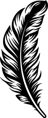 Feather - minimalist and simple silhouette - vector illustration clipart