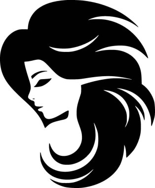 Deniz kızı - minimalist ve düz logo - vektör illüstrasyonu