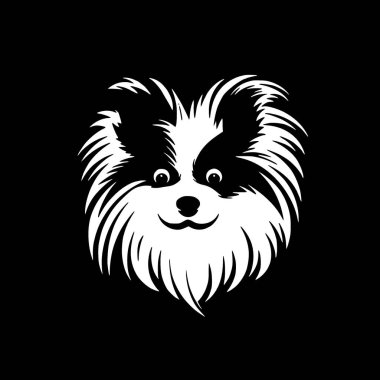 Pomeranian - minimalist ve düz logo - vektör illüstrasyonu