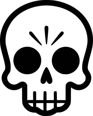 Skulls - black and white isolated icon - vector illustration clipart