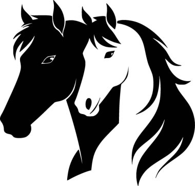 Horses - high quality vector logo - vector illustration ideal for t-shirt graphic clipart