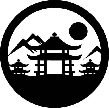Japonya - minimalist ve düz logo - vektör illüstrasyonu