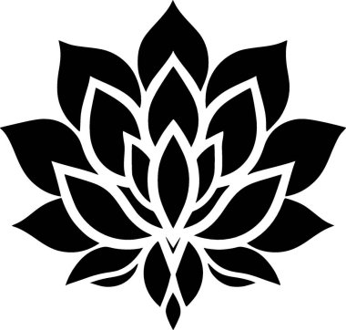 Mandala - minimalist ve düz logo - vektör illüstrasyonu