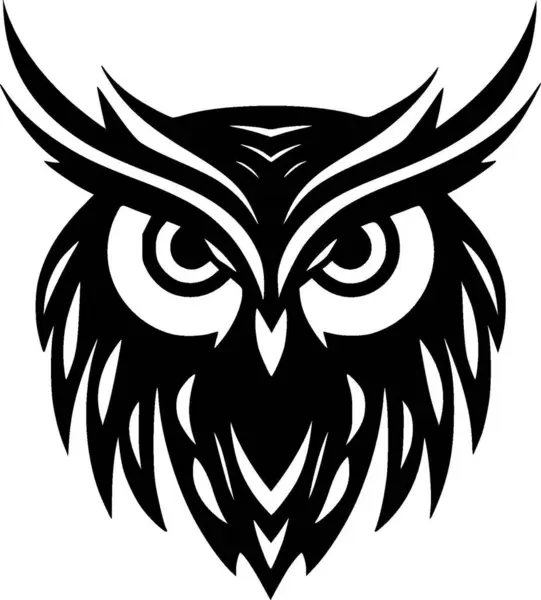 stock vector Owl - minimalist and flat logo - vector illustration