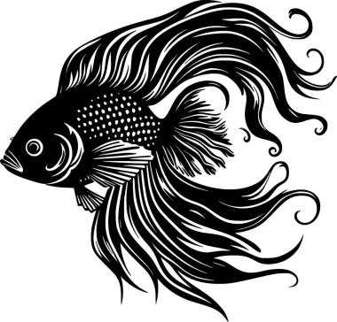 Beta balığı - yüksek kaliteli vektör logosu - t-shirt grafiği için ideal vektör çizimi