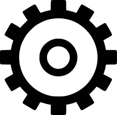 Gear - minimalist ve düz logo - vektör illüstrasyonu