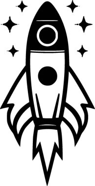 Rocket - minimalist and flat logo - vector illustration clipart