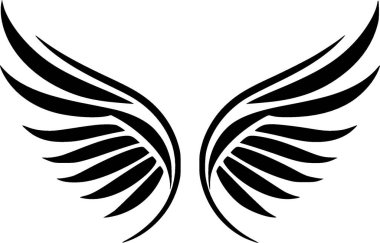 Melek kanatları - minimalist ve düz logo - vektör illüstrasyonu