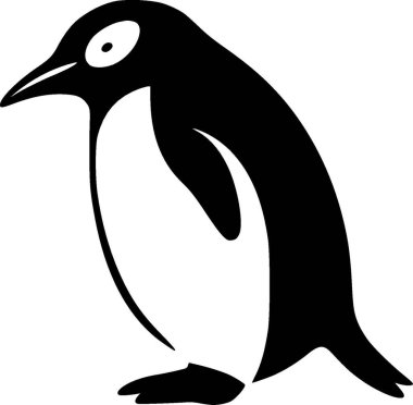 Penguin - black and white isolated icon - vector illustration clipart