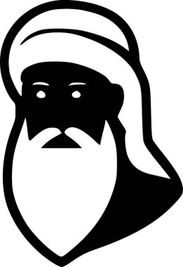 Baba - black and white vector illustration clipart
