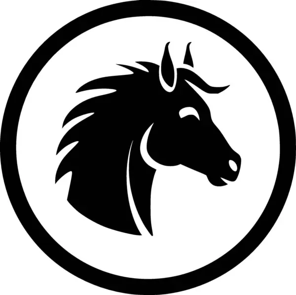 stock vector Unicorn - black and white vector illustration