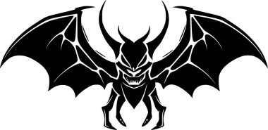 Bat - black and white isolated icon - vector illustration clipart