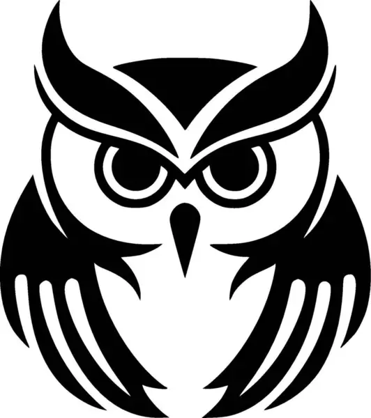 stock vector Owl - minimalist and flat logo - vector illustration