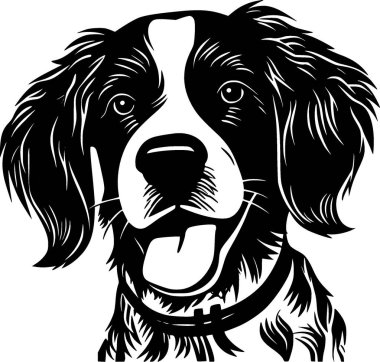 Terrier - black and white vector illustration clipart