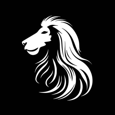 Afghan hound - black and white isolated icon - vector illustration clipart