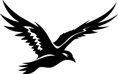 Petrel - black and white vector illustration clipart