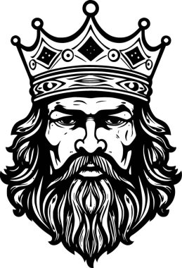 King - black and white isolated icon - vector illustration clipart