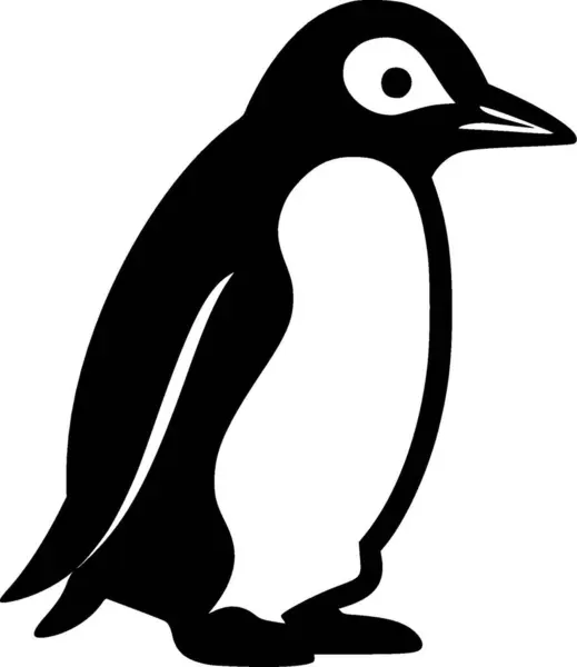 Stock vector Penguin - black and white isolated icon - vector illustration