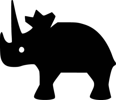 Triceratops - minimalist ve basit siluet - vektör çizimi