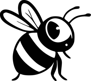 Bee - minimalist and flat logo - vector illustration clipart
