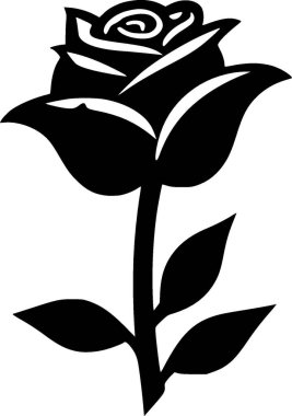 Çiçek - siyah ve beyaz vektör illüstrasyonu