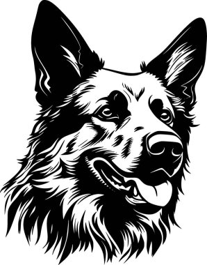 Alman çoban köpeği - yüksek kaliteli vektör logosu - t-shirt grafiği için ideal vektör çizimi