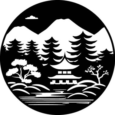 Japonca - minimalist ve düz logo - vektör illüstrasyonu