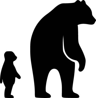 Mama bear - minimalist and simple silhouette - vector illustration clipart