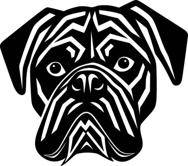 Pug - yüksek kaliteli vektör logosu - t-shirt grafiği için ideal vektör illüstrasyonu