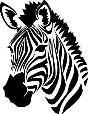 Zebra - yüksek kaliteli vektör logosu - t-shirt grafiği için ideal vektör çizimi