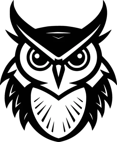 stock vector Owl - minimalist and flat logo - vector illustration