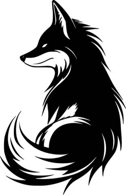 Fox - minimalist ve düz logo - vektör illüstrasyonu