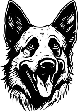 Alman çoban köpeği - yüksek kaliteli vektör logosu - t-shirt grafiği için ideal vektör çizimi
