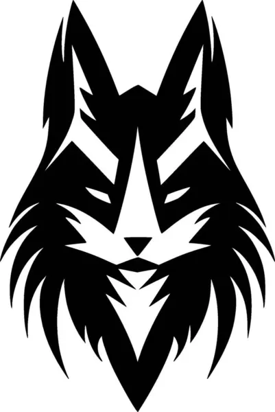 stock vector Fox - black and white isolated icon - vector illustration