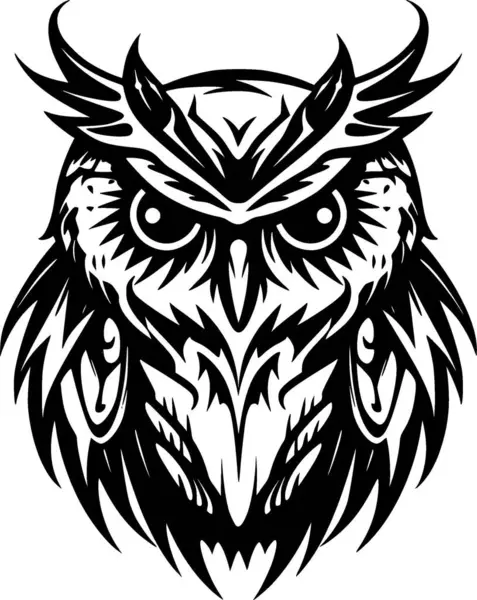 stock vector Owl - minimalist and flat logo - vector illustration