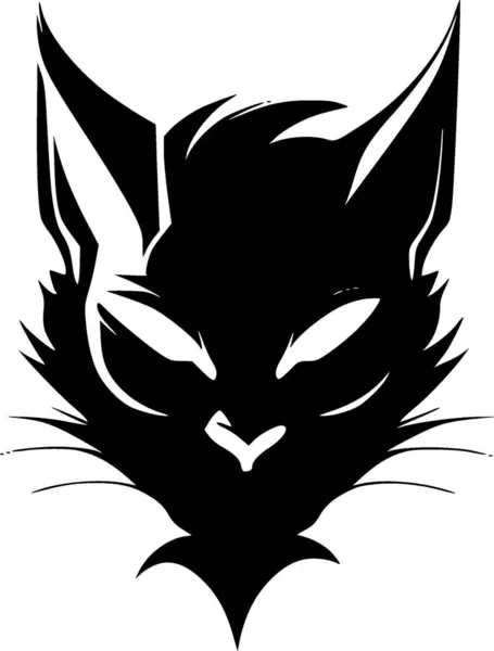 stock vector Wildcat - black and white isolated icon - vector illustration