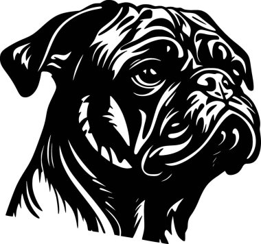 Pug - yüksek kaliteli vektör logosu - t-shirt grafiği için ideal vektör illüstrasyonu